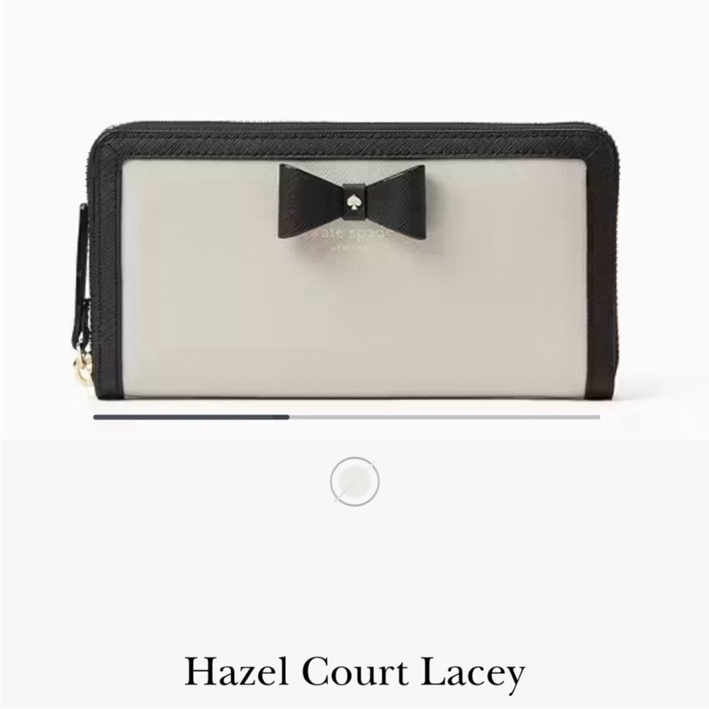 Kate Spade Hazel Court Legacy Black & Cream Bow Wallet